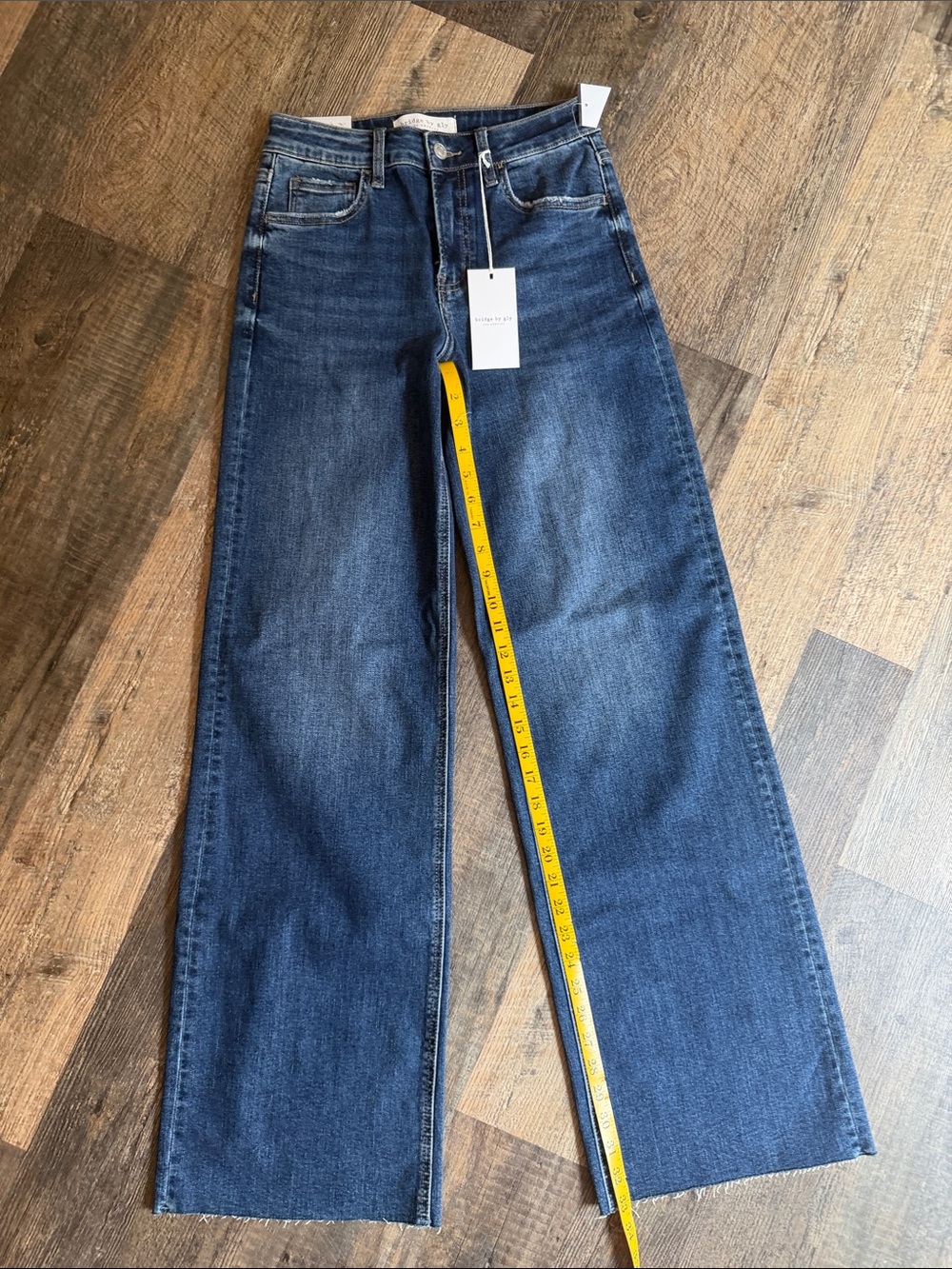 Bridge by Gly High-Rise Flare Jeans in Dark Blue Denim 3/26